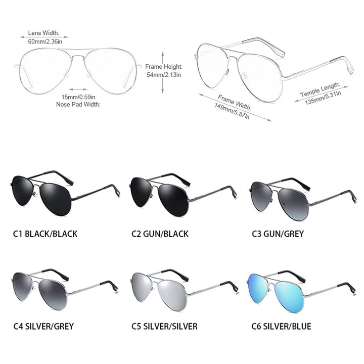 Classic Pilot Polarized Sunglasses