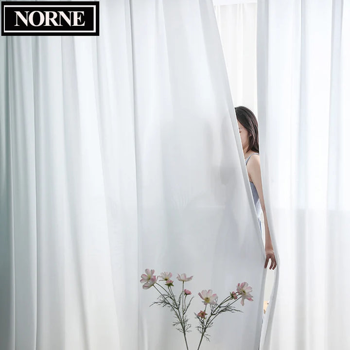 Luxurious Chiffon White Sheer Curtains