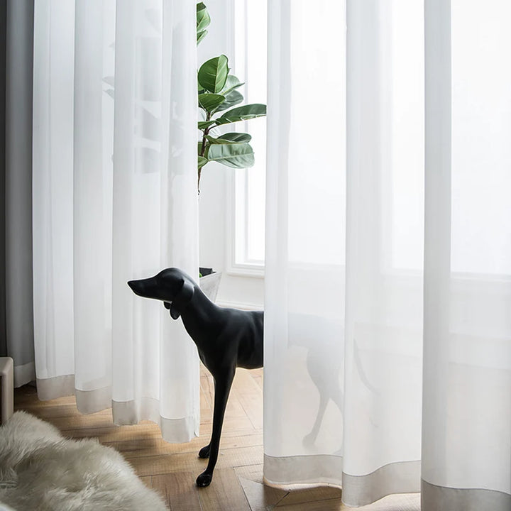 Luxurious Chiffon White Sheer Curtains