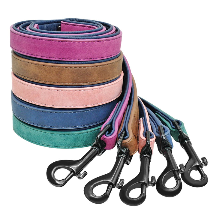 Leather Dog Leash for Medium & Large Dogs