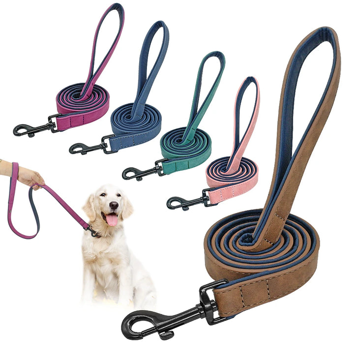 Leather Dog Leash for Medium & Large Dogs