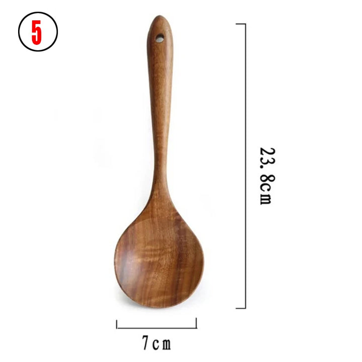 Thailand Teak Natural Wood Tableware Set