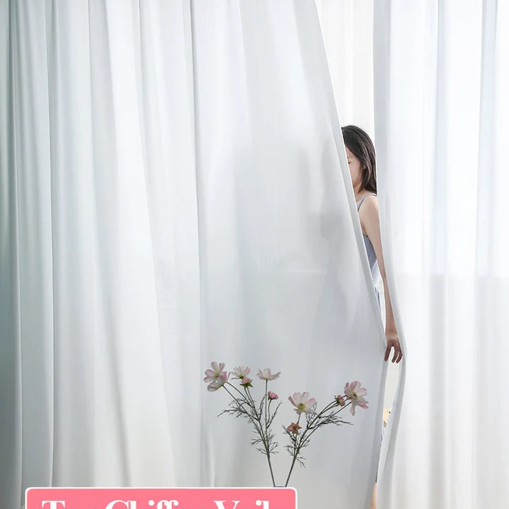 Luxurious Chiffon White Sheer Curtains