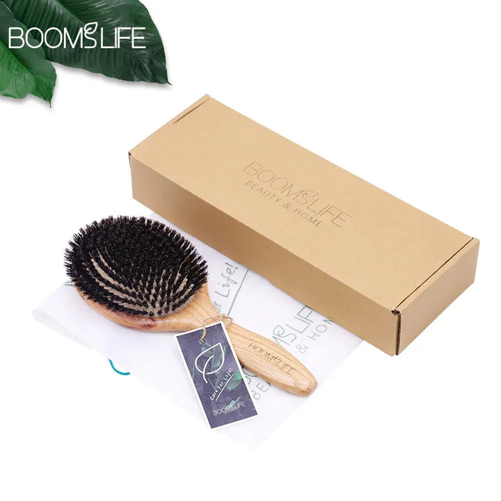 Boar Bristle Hair Brush - Detangling & Straightening