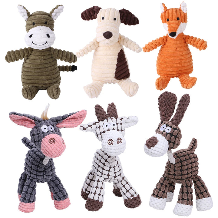 Plush Dog Toy Animals for Small & Large Dogs