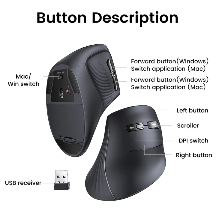 Vertical Mouse Wireless Bluetooth 5.0