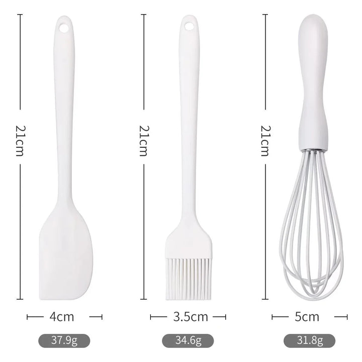 Baking Set - Silicone Cream Scraper, Egg Beater &amp; Grease Brush