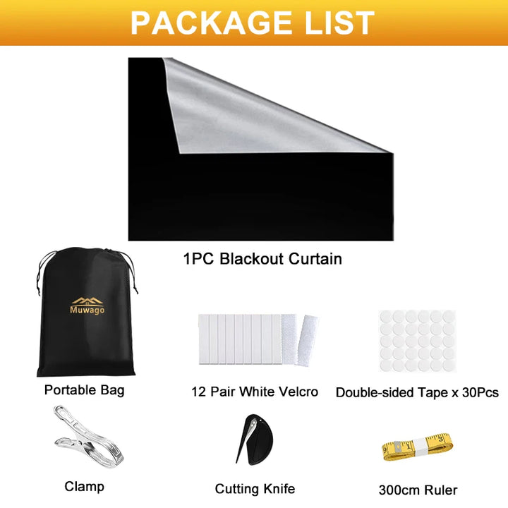 Blackout Curtain - Removable & Portable Travel Window Film