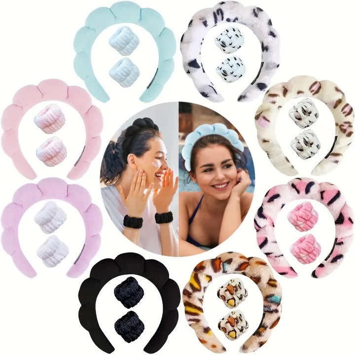 Sponge Spa Headband with Wristbands