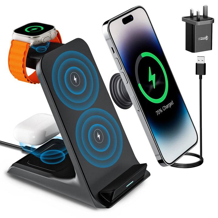 3-in-1 Wireless Charger Stand – Fast Charging Station