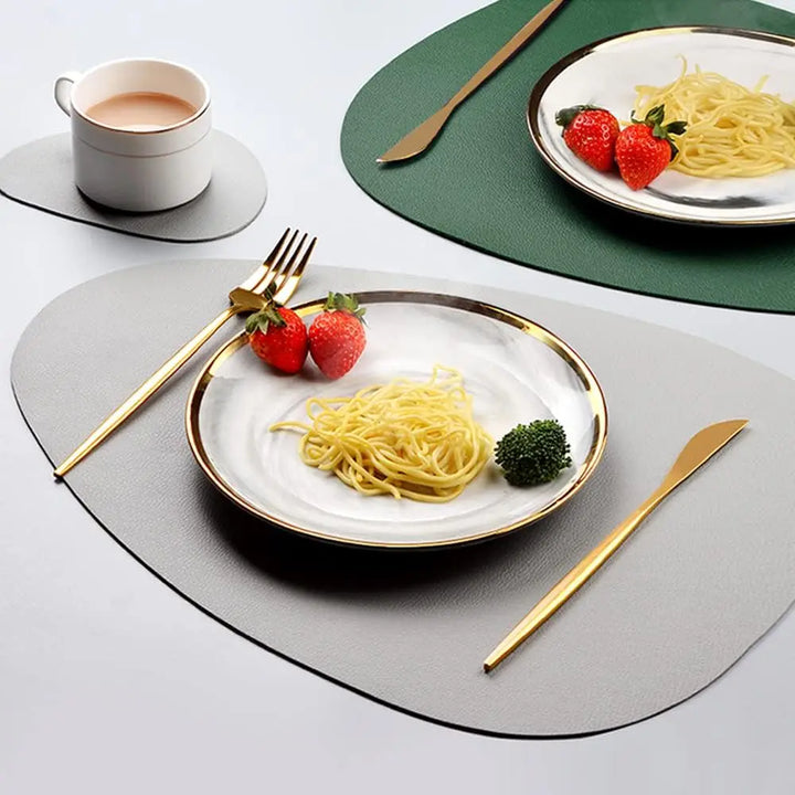 Irregular Shape PU Leather Placemats Set