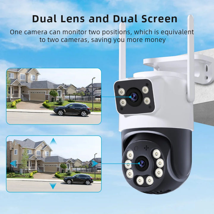 4K WiFi Surveillance Camera - Wireless Outdoor Security PTZ Camera with AI Human Detection and 4x Digital Zoom