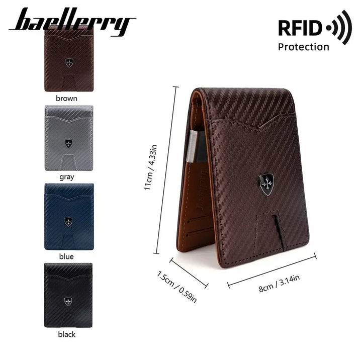 Baellerry Minimalist Men's Wallet RFID Anti-Theft Leather Card Holder