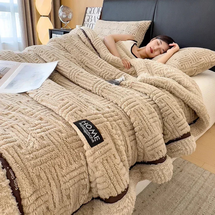 Half-Sides Fleece Autumn & Winter Blanket