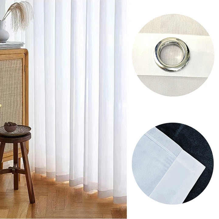 Solid White Tulle Window Curtains