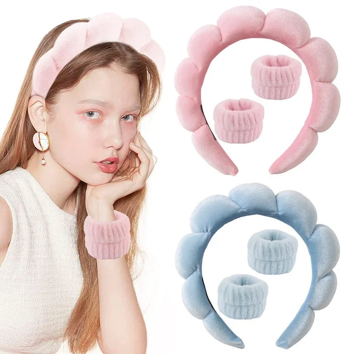 Sponge Spa Headband with Wristbands