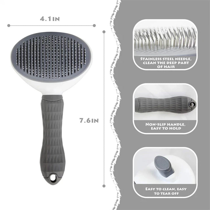 Stainless Steel Pet Grooming Brush – Perfect for Cats & Dogs