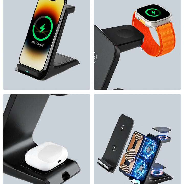 3-in-1 Wireless Charger Stand – Fast Charging Station