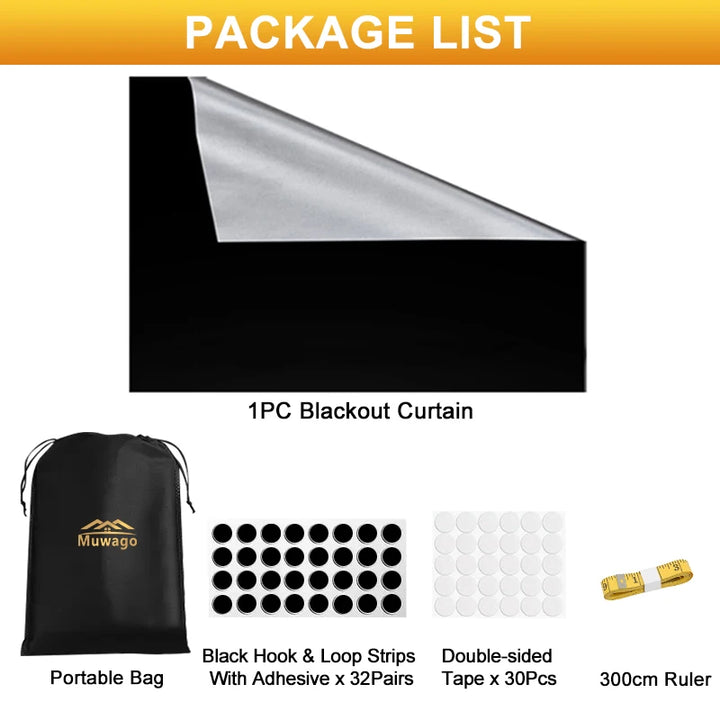 Blackout Curtain - Removable & Portable Travel Window Film