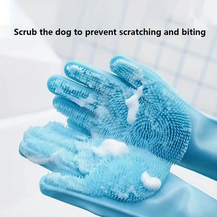 Silicone Pet Grooming Cleaning Gloves