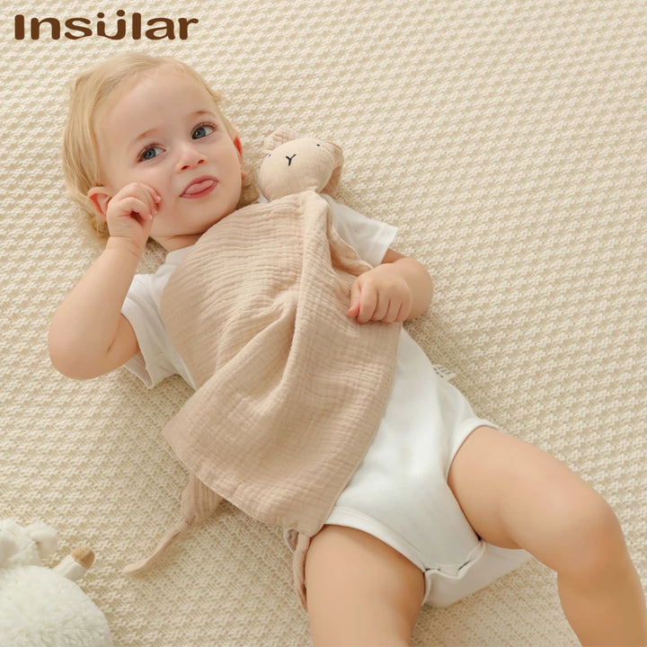 Muslin Baby Comfort Towel – Soft Cotton Blanket &amp; Sleeping Doll