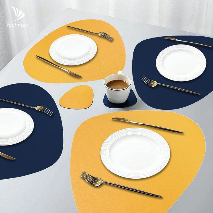 Irregular Shape PU Leather Placemats Set