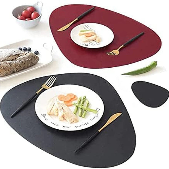 Irregular Shape PU Leather Placemats Set