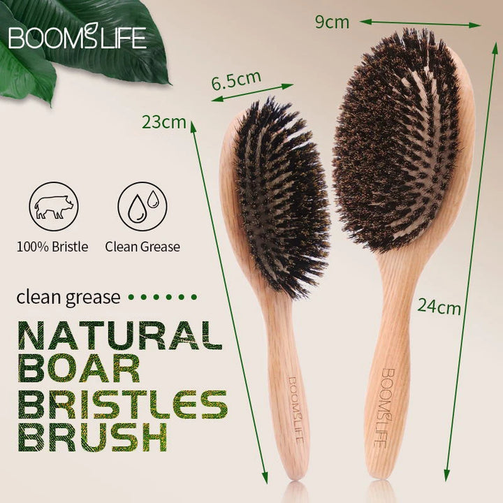 Boar Bristle Hair Brush - Detangling & Straightening