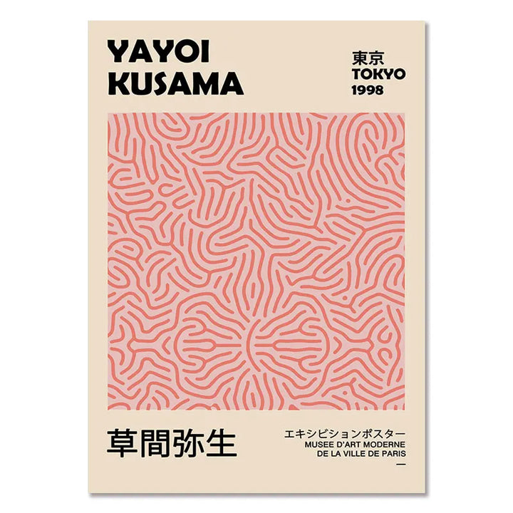 Abstract Yayoi Kusama Orange Wall Art