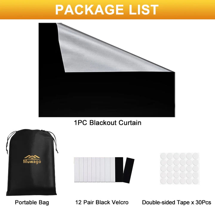 Blackout Curtain - Removable & Portable Travel Window Film