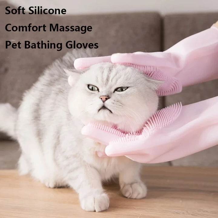 Silicone Pet Grooming Cleaning Gloves