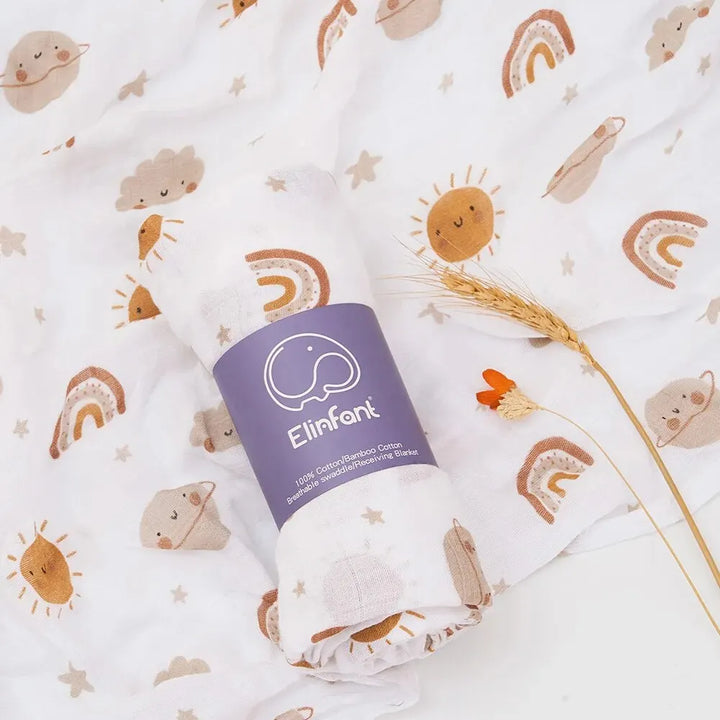 Bamboo Cotton Baby Muslin Swaddle Blanket - 120x110cm