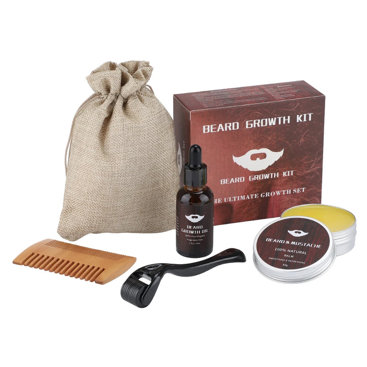 Beard Growth Kit - 4pcs Set for Men