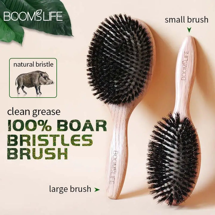 Boar Bristle Hair Brush - Detangling & Straightening