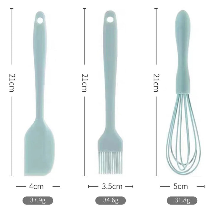 Baking Set - Silicone Cream Scraper, Egg Beater &amp; Grease Brush