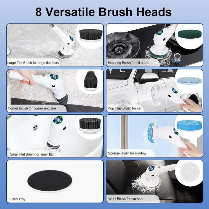 8-in-1 Multifunctional Wireless Electric Cleaning Brush