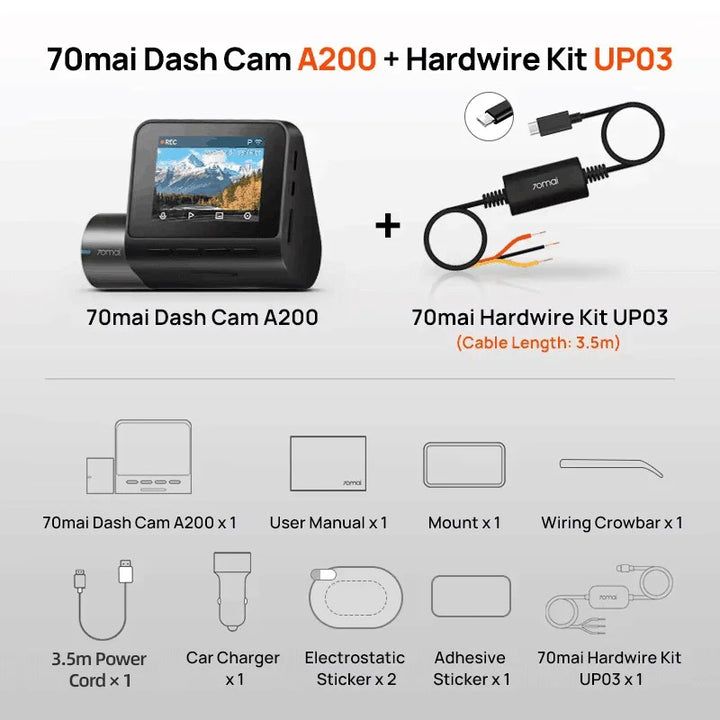 Dash Cam A200 - Dual Channel, 1080p