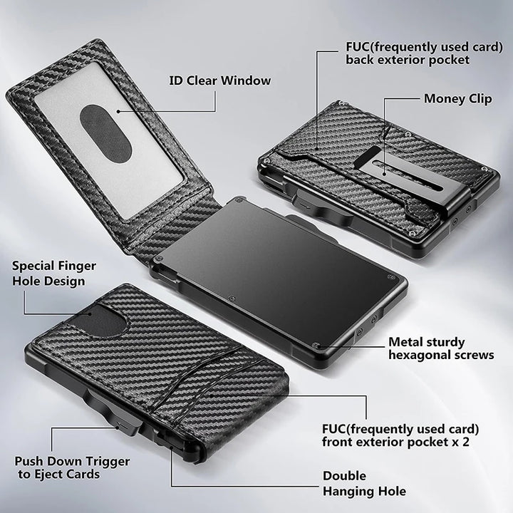 Slim Wallet for Men with Money Clip & RFID Blocking