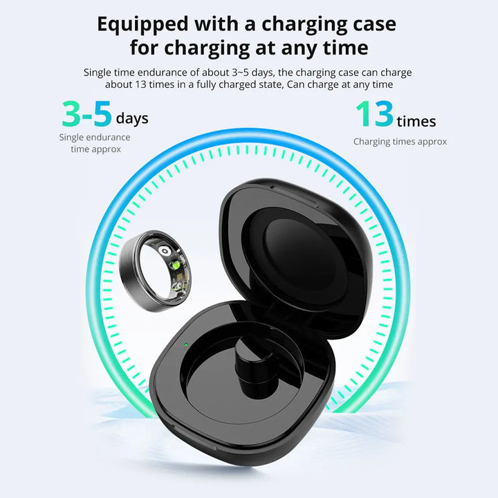 Smart Ring - Health Monitoring, 39 Days Battery Life, Waterproof, Multi-Sport Mode for Men & Women