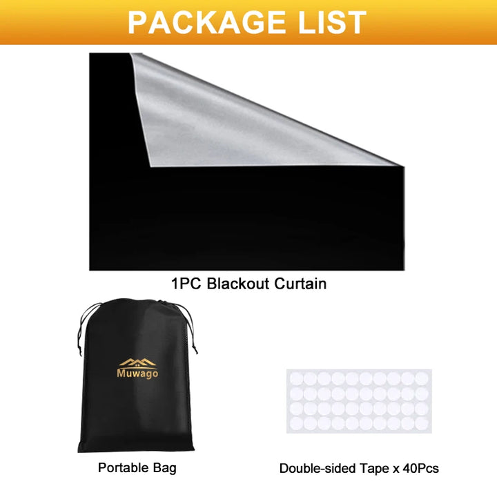 Blackout Curtain - Removable & Portable Travel Window Film