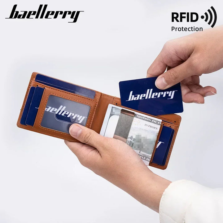 Baellerry Minimalist Men's Wallet RFID Anti-Theft Leather Card Holder