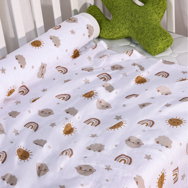 Bamboo Cotton Baby Muslin Swaddle Blanket - 120x110cm