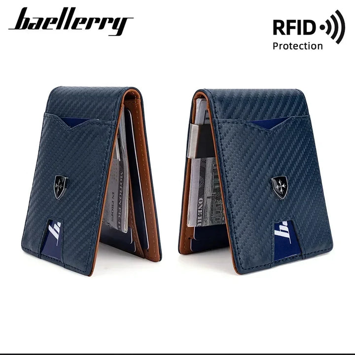 Baellerry Minimalist Men's Wallet RFID Anti-Theft Leather Card Holder