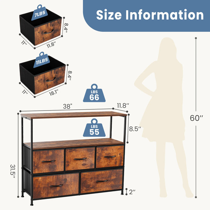 JHK Fireplace TV Stand & Dresser