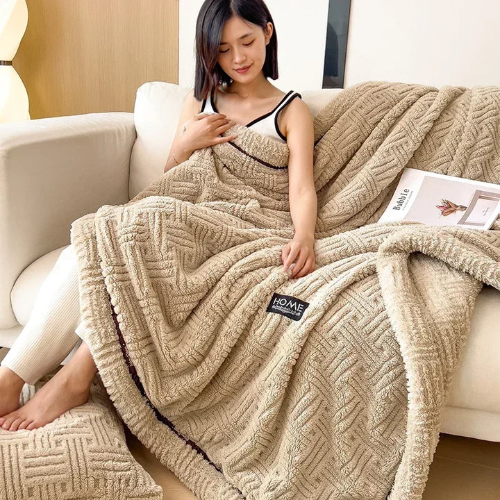 Half-Sides Fleece Autumn & Winter Blanket