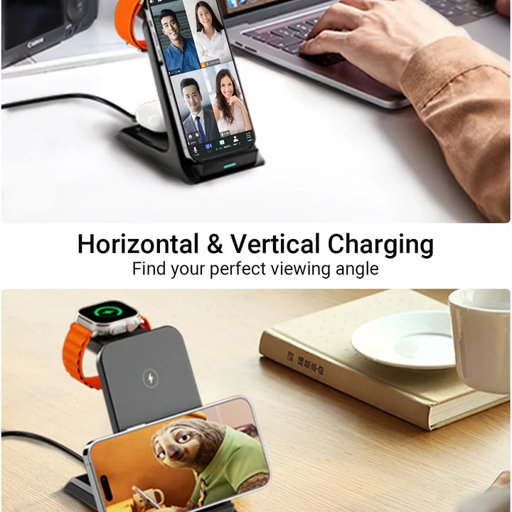 3-in-1 Wireless Charger Stand – Fast Charging Station