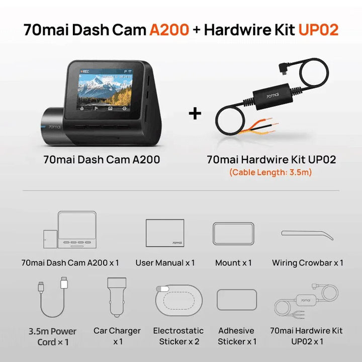 Dash Cam A200 - Dual Channel, 1080p