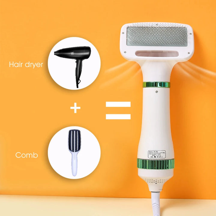 Pet Hair Dryer & Slicker Brush