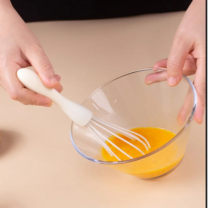 Baking Set - Silicone Cream Scraper, Egg Beater &amp; Grease Brush