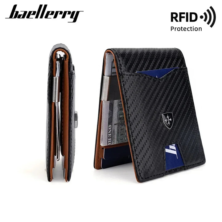 Baellerry Minimalist Men's Wallet RFID Anti-Theft Leather Card Holder